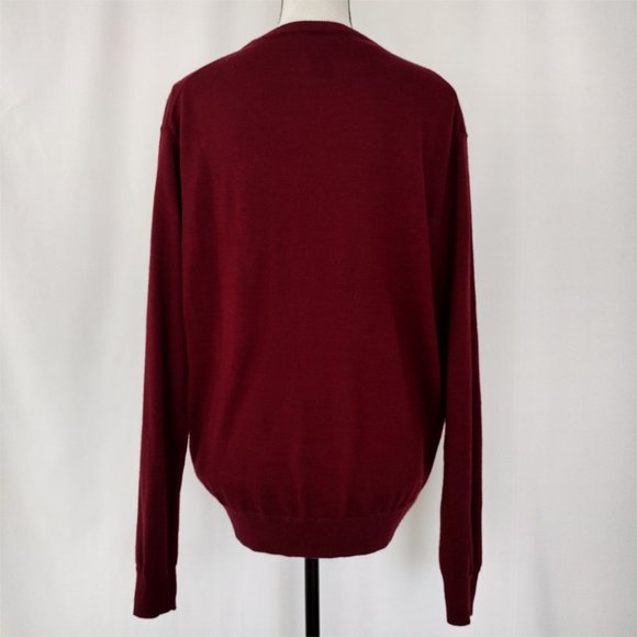 Jos A Bank Maroon Crew Neck Merino Wool Blend Sweater - Picture 6 of 11